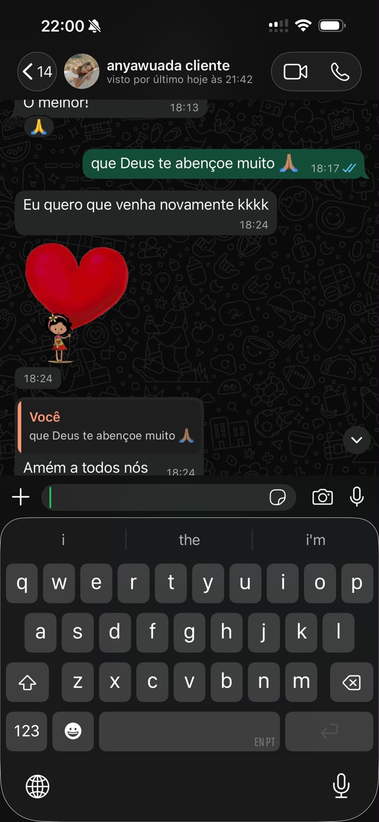 Depoimento de Anya no WhatsApp